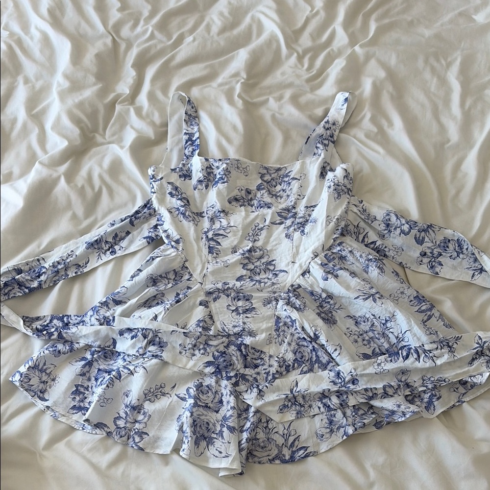 Windsor Blue and White Floral Mini Dress